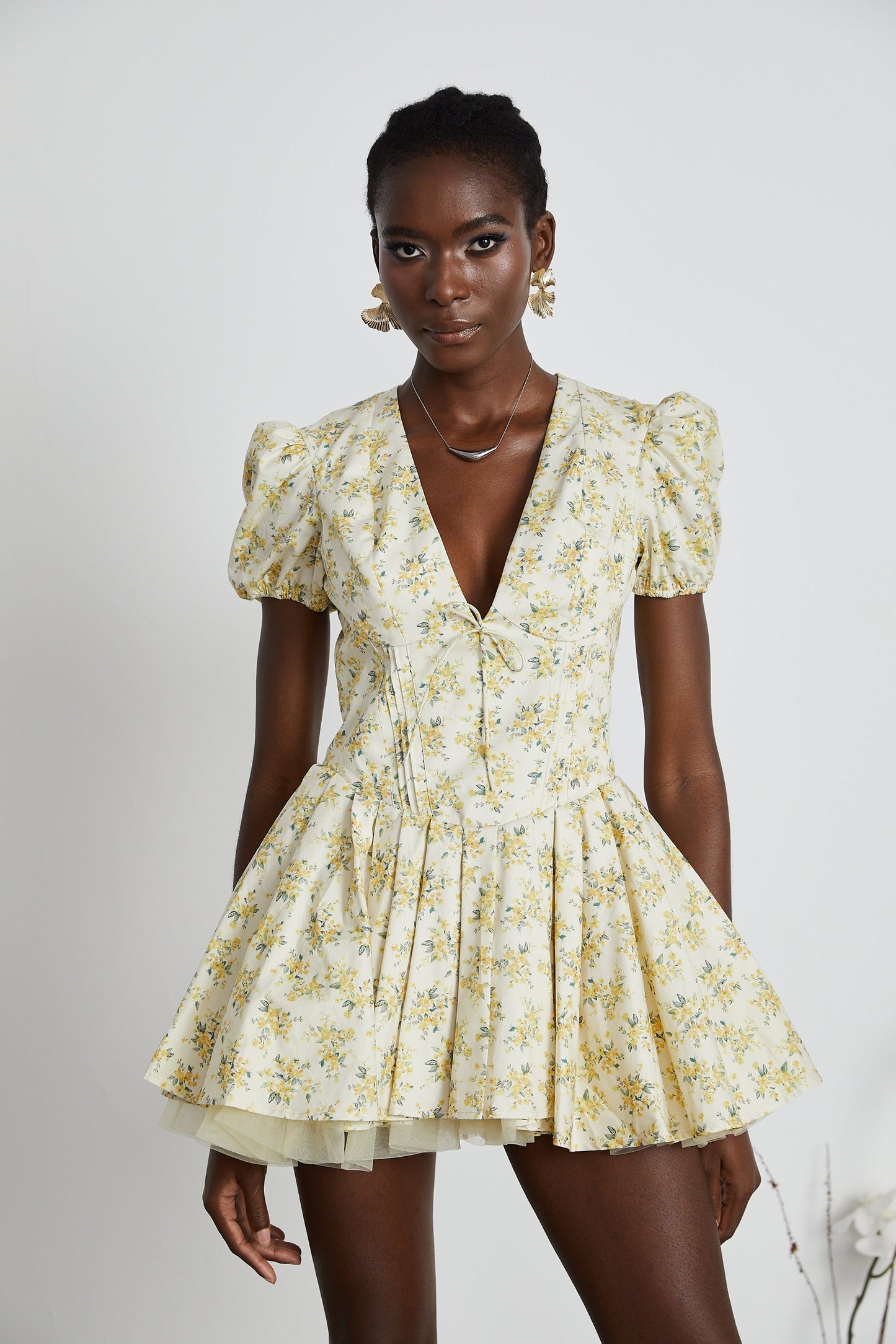 Liane floralprint pleated mini dress