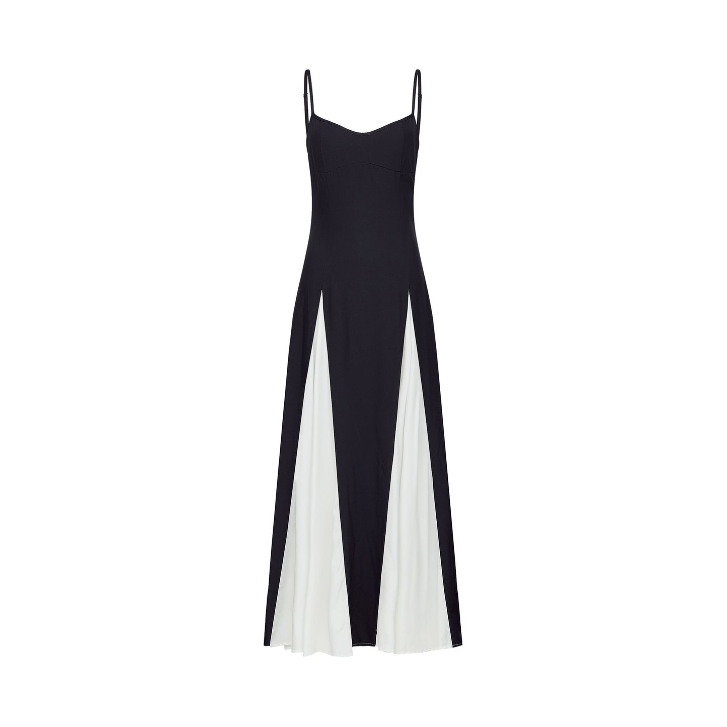 Long pleated maxi dress in contrasting colors named Sofie