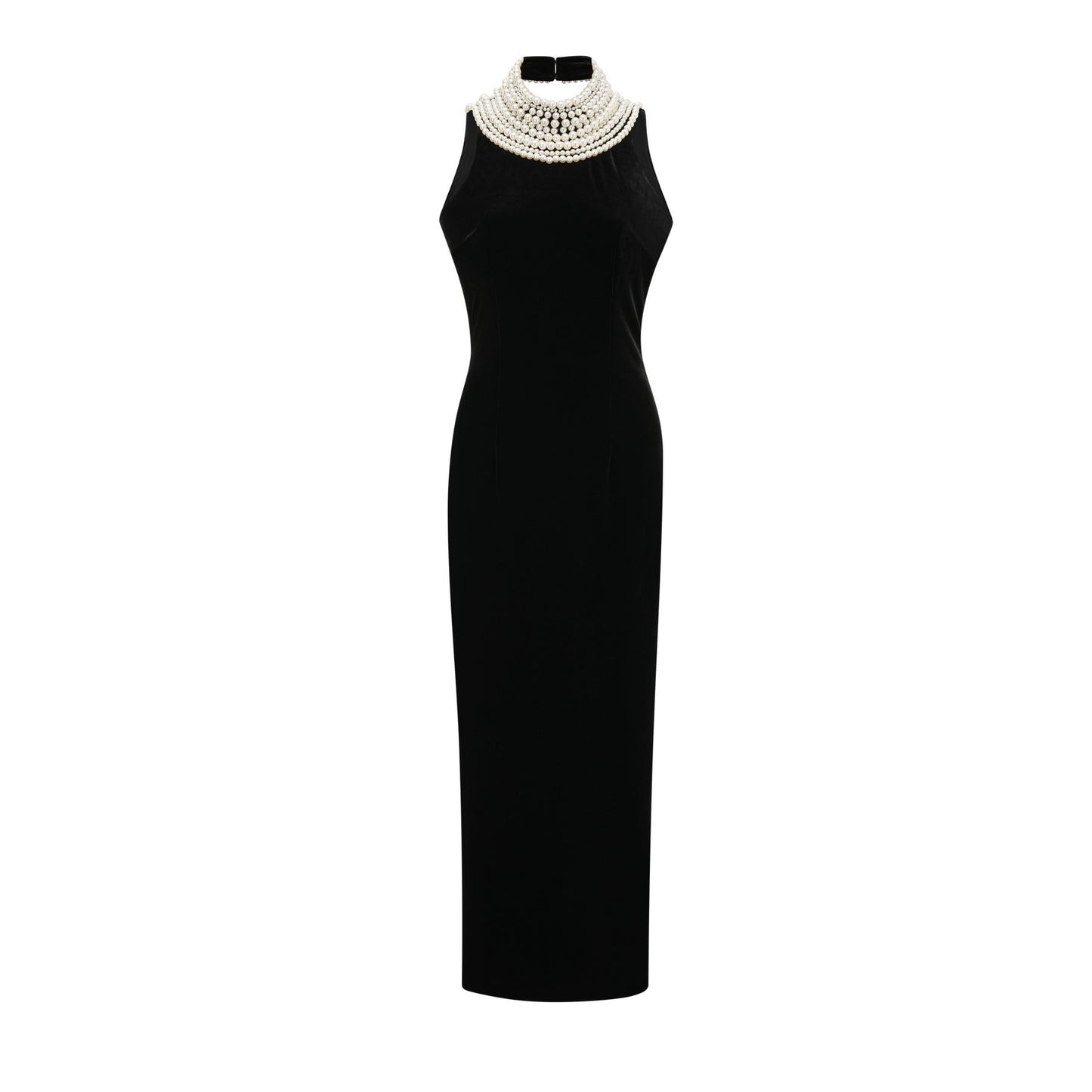 Lucena faux pearlembellished velvet dress
