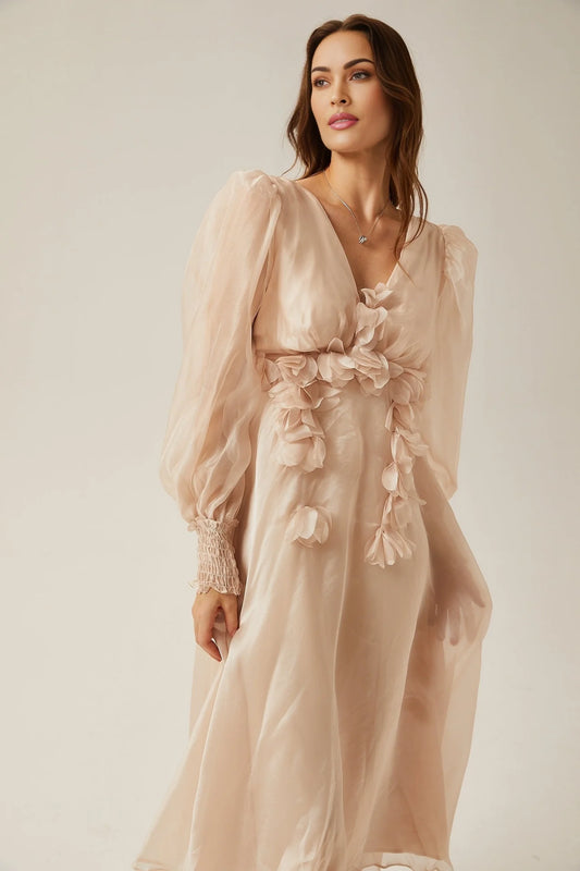 Lucie fauxfloral embellished midi dress