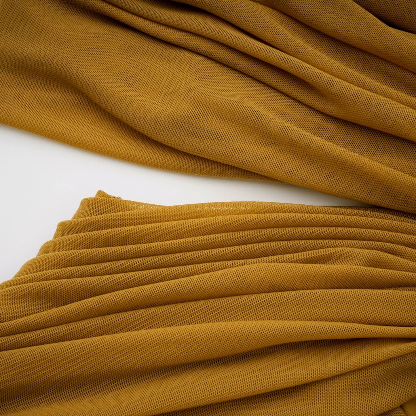 Ludivine ocher offshoulder cutout ruched maxi dress