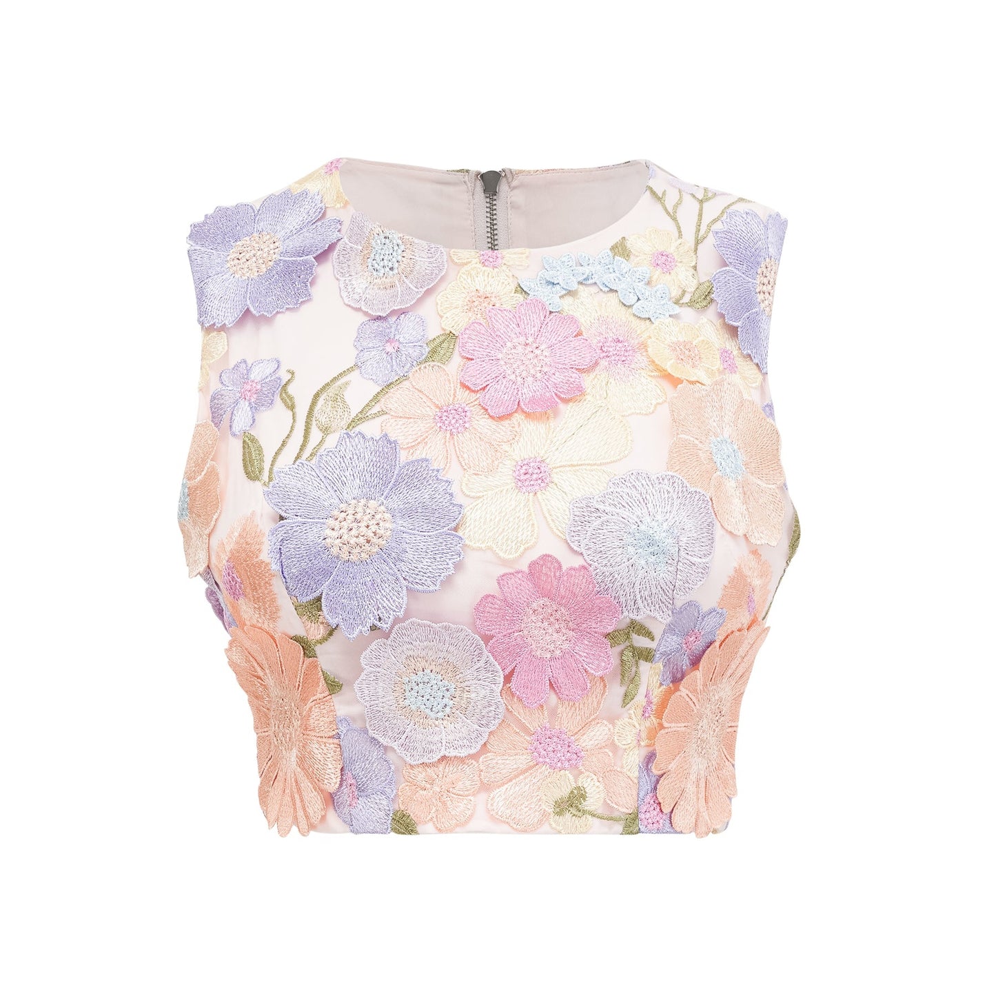 Malika petal embroidered top skirt matching set