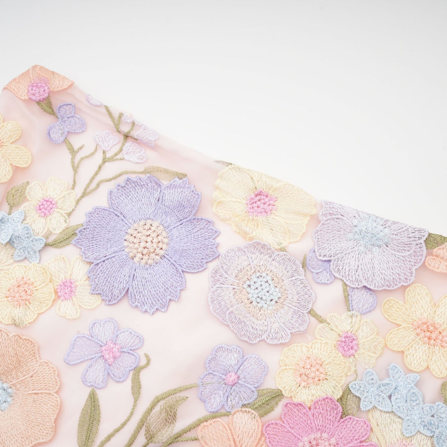 Malika petal embroidered top skirt matching set