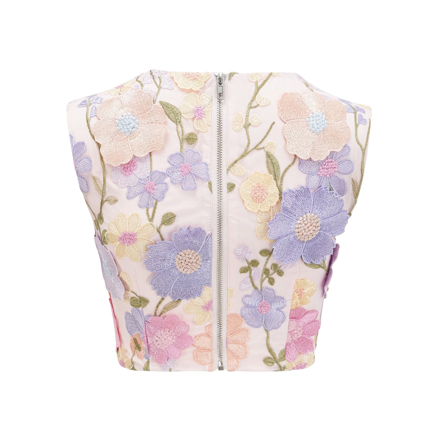 Malika petal embroidered top skirt matching set
