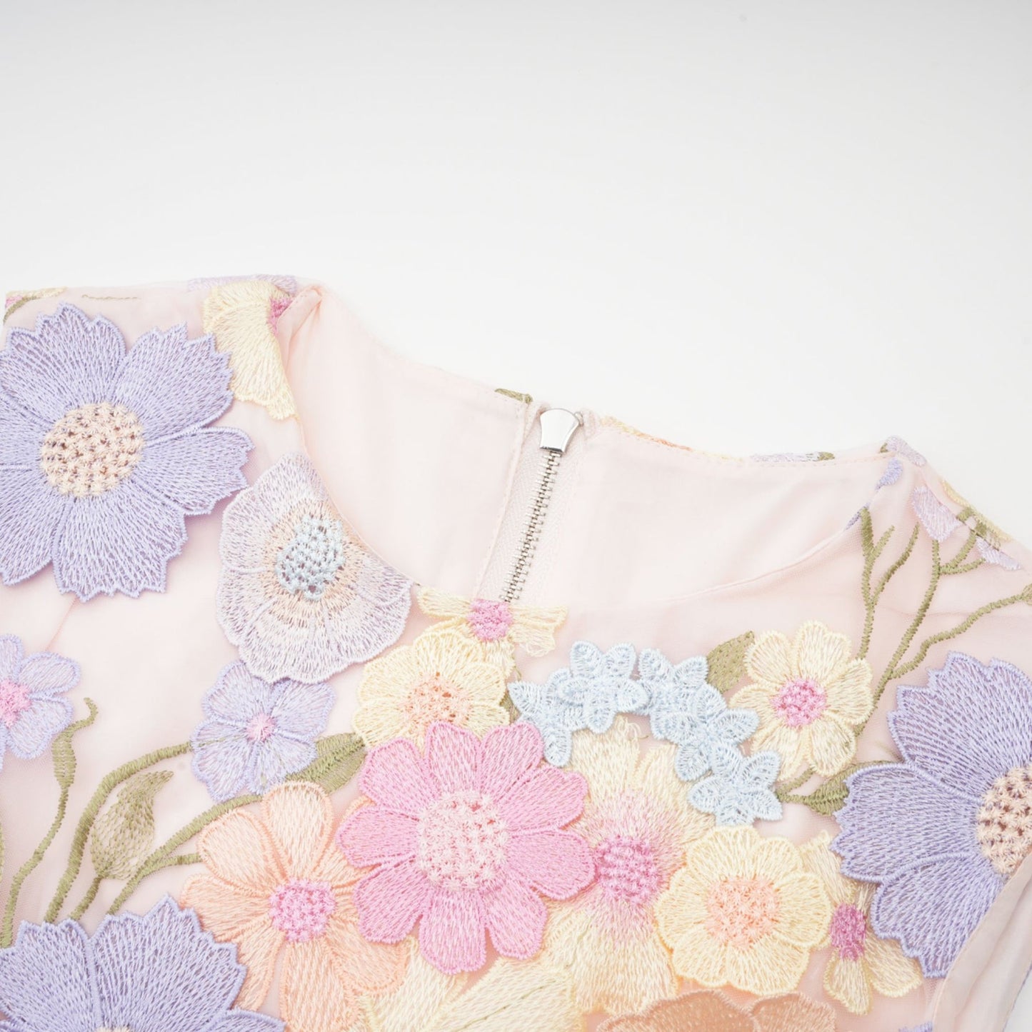 Malika petal embroidered top skirt matching set