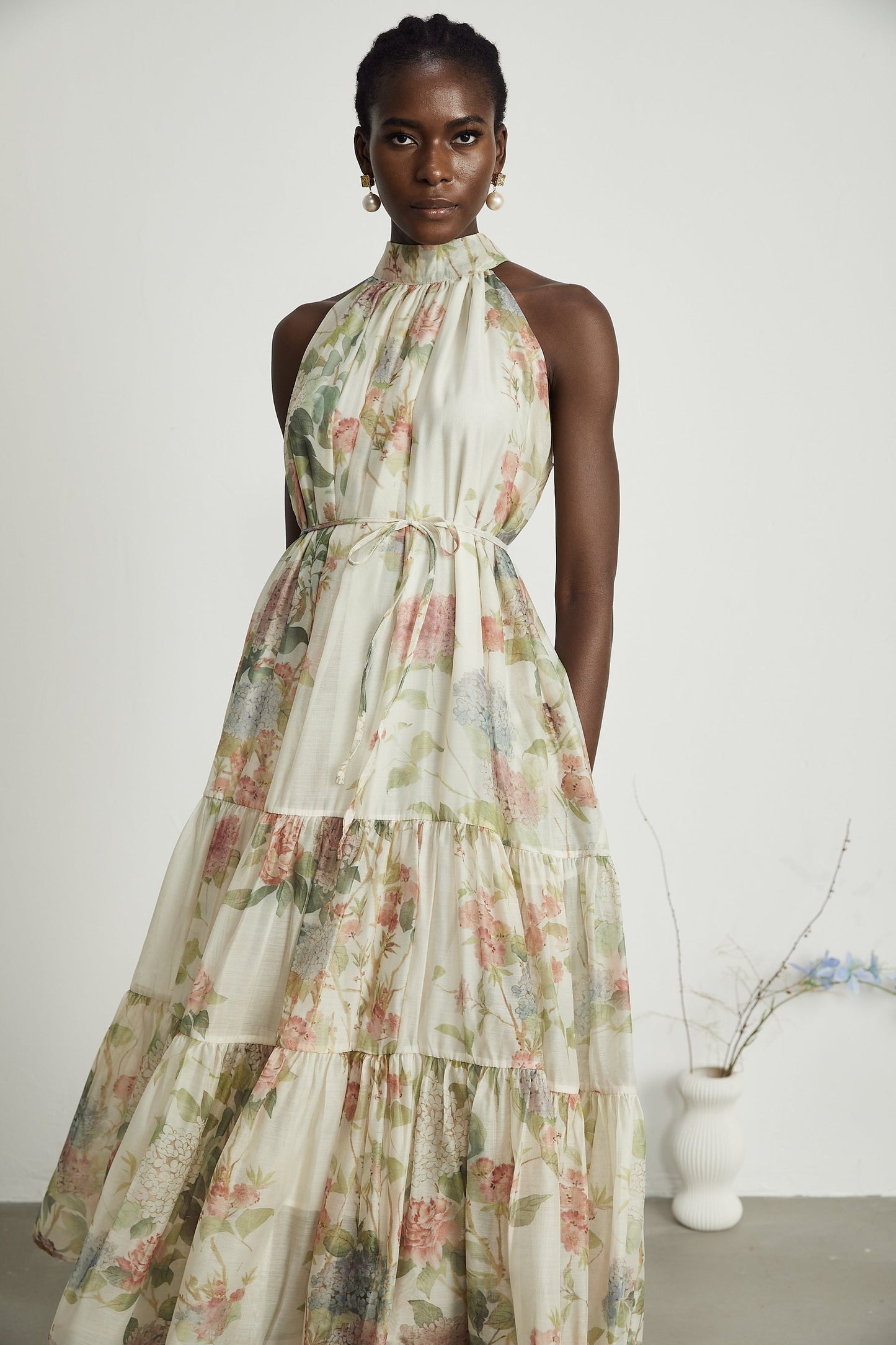 Manon layered floralprint midi dress
