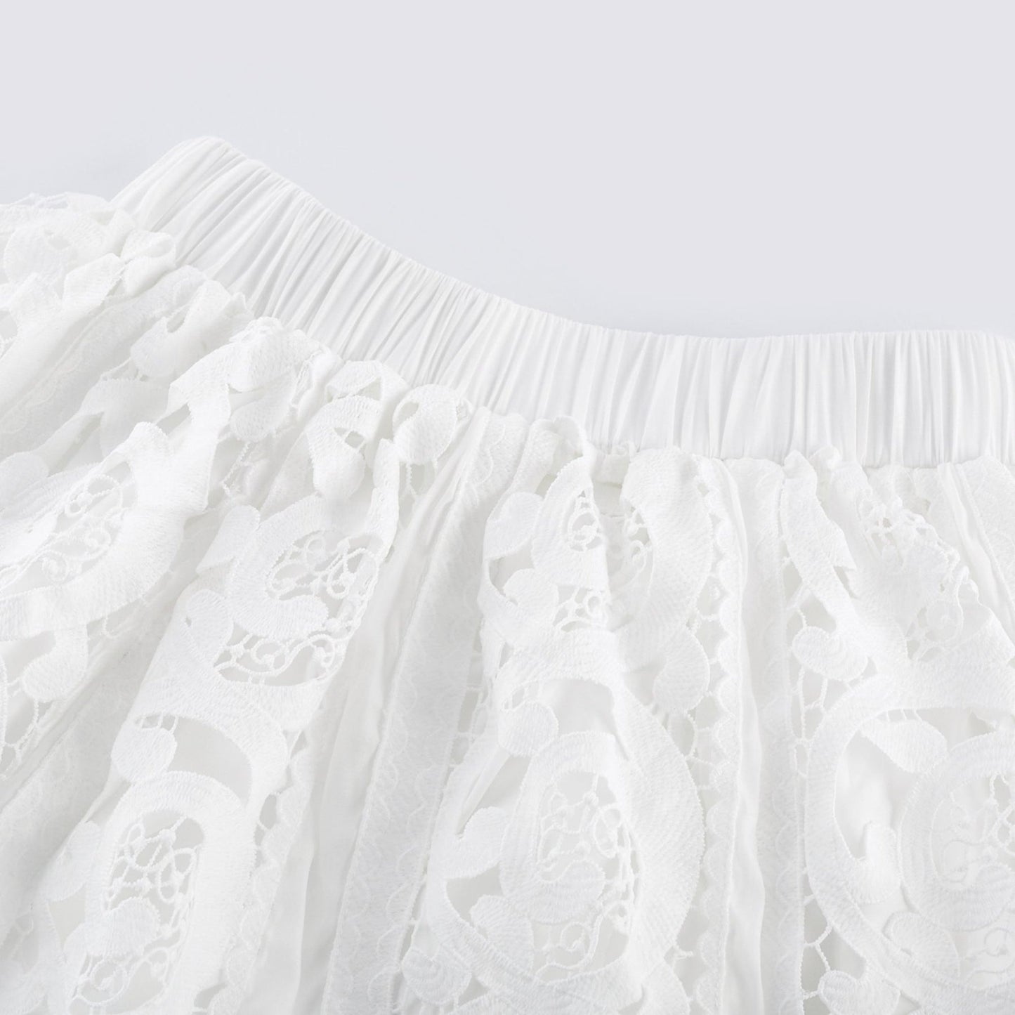 Marie lacefloral embellished shirt skirt matching set