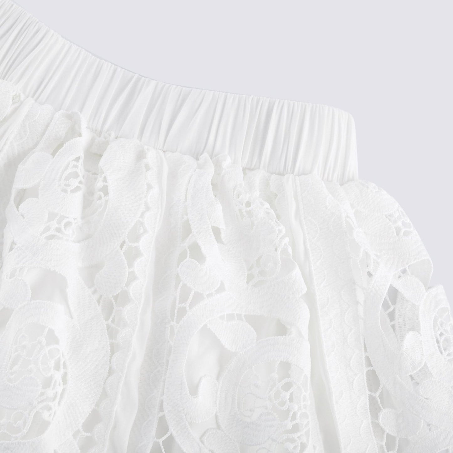 Marie lacefloral embellished shirt skirt matching set