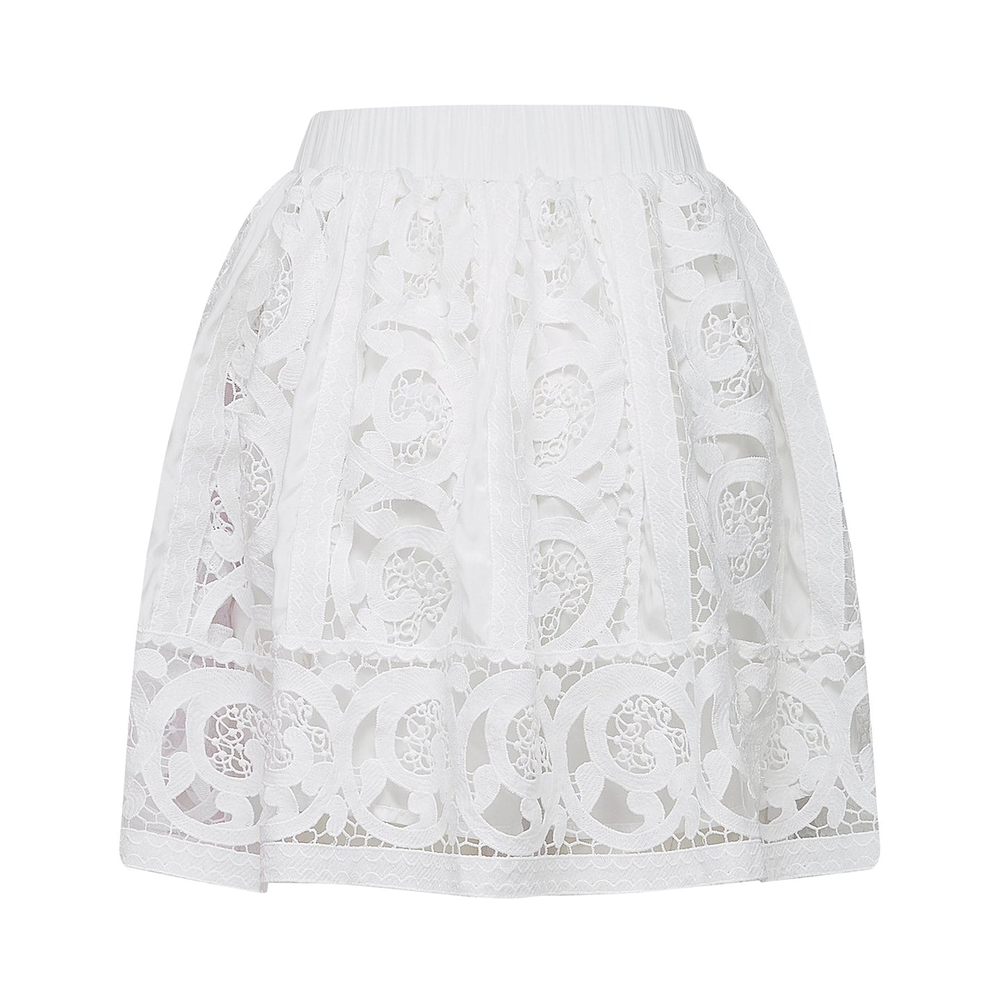 Marie lacefloral embellished shirt skirt matching set