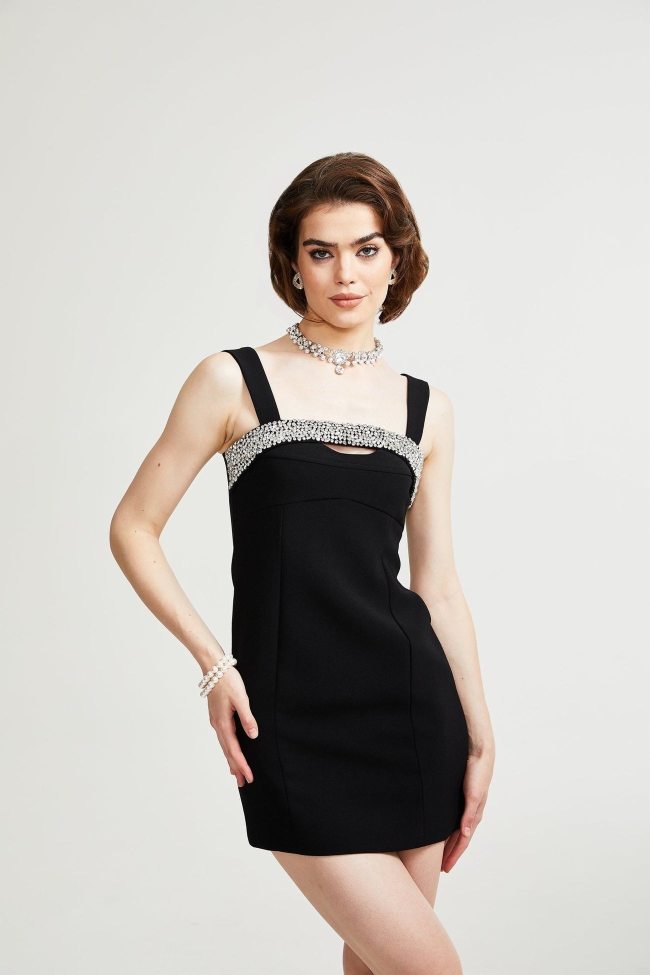 Mathilde black mini dress