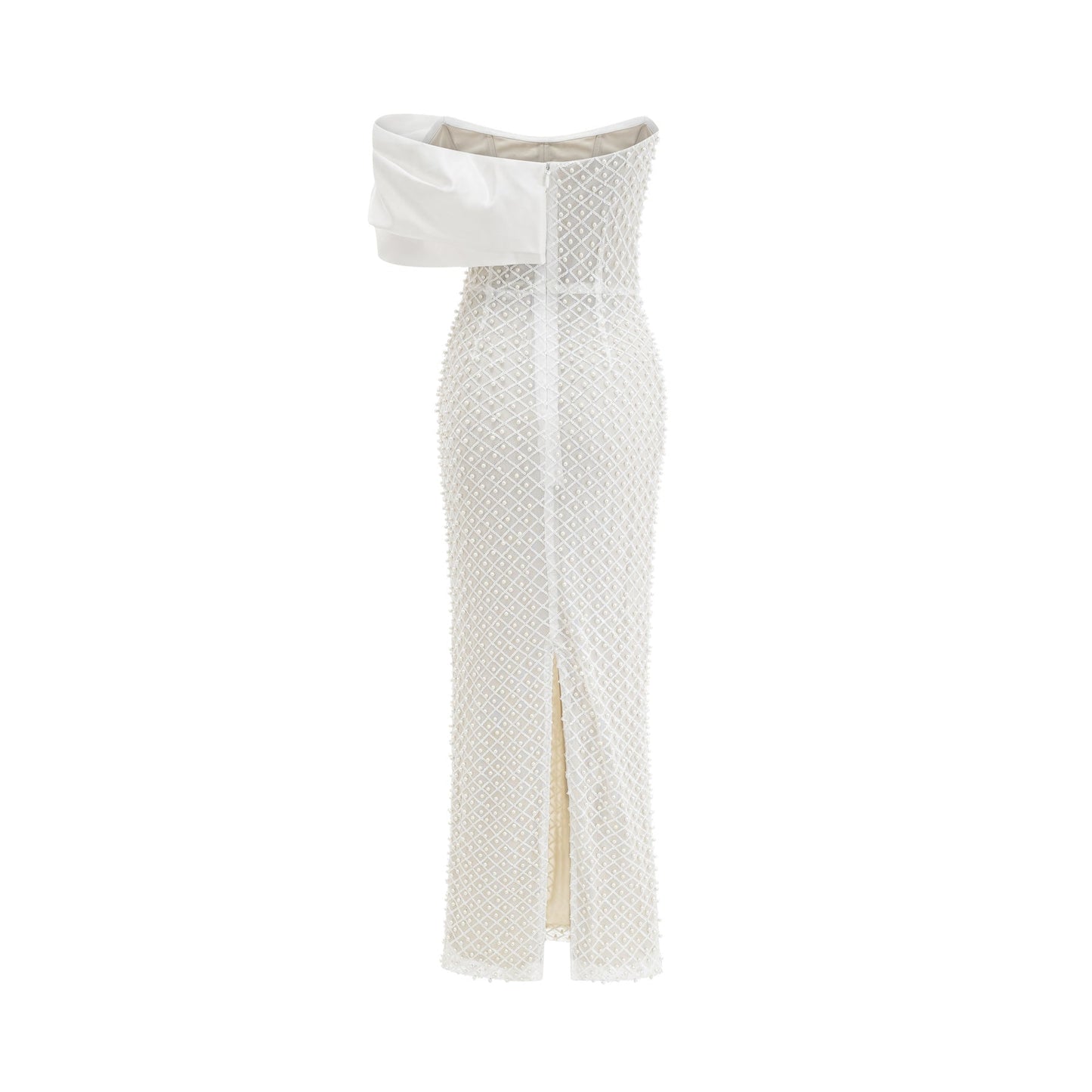 Maura fauxpearl offshoulder dress