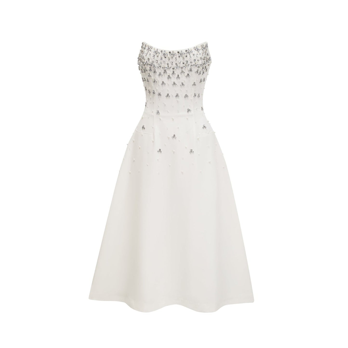 Melisande white embellished midi dress
