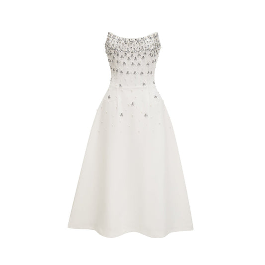 Melisande white embellished midi dress