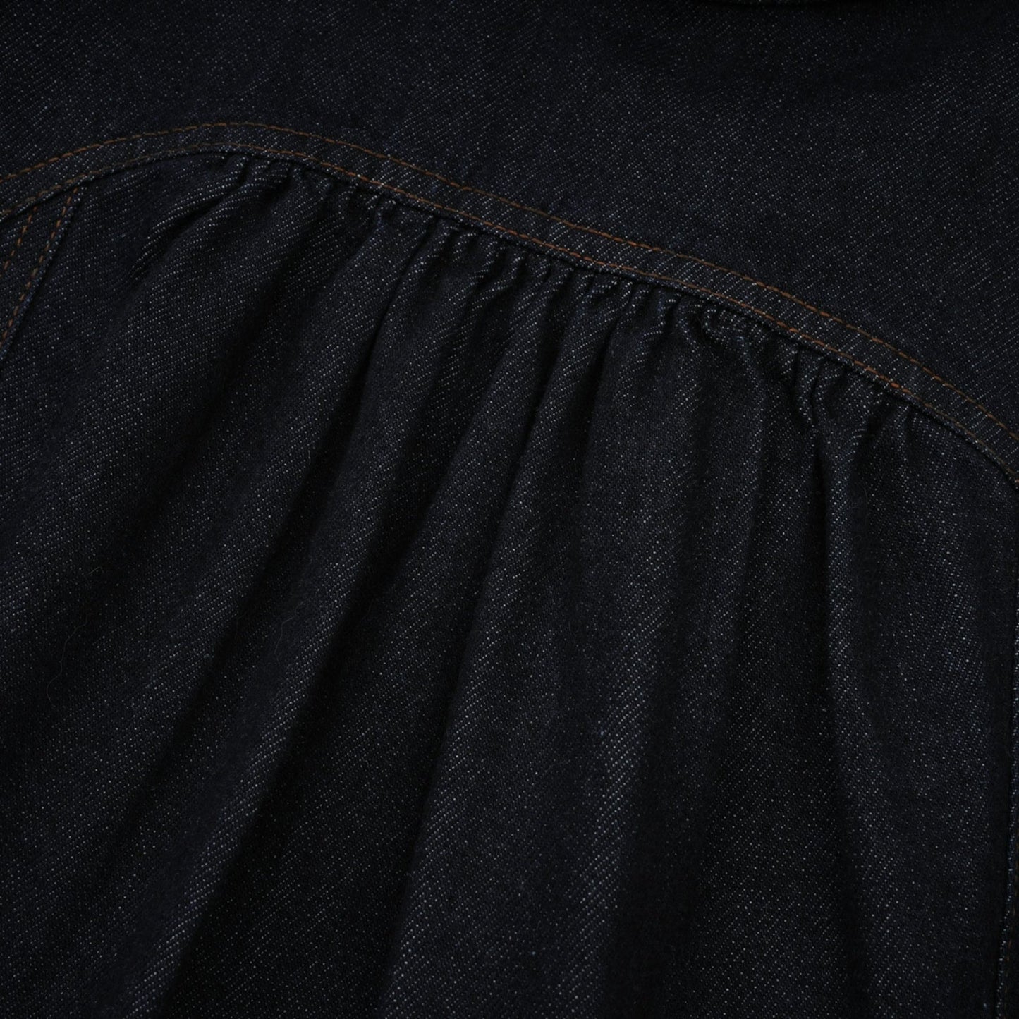 Mirabel darkblue contraststitch denim mini dress
