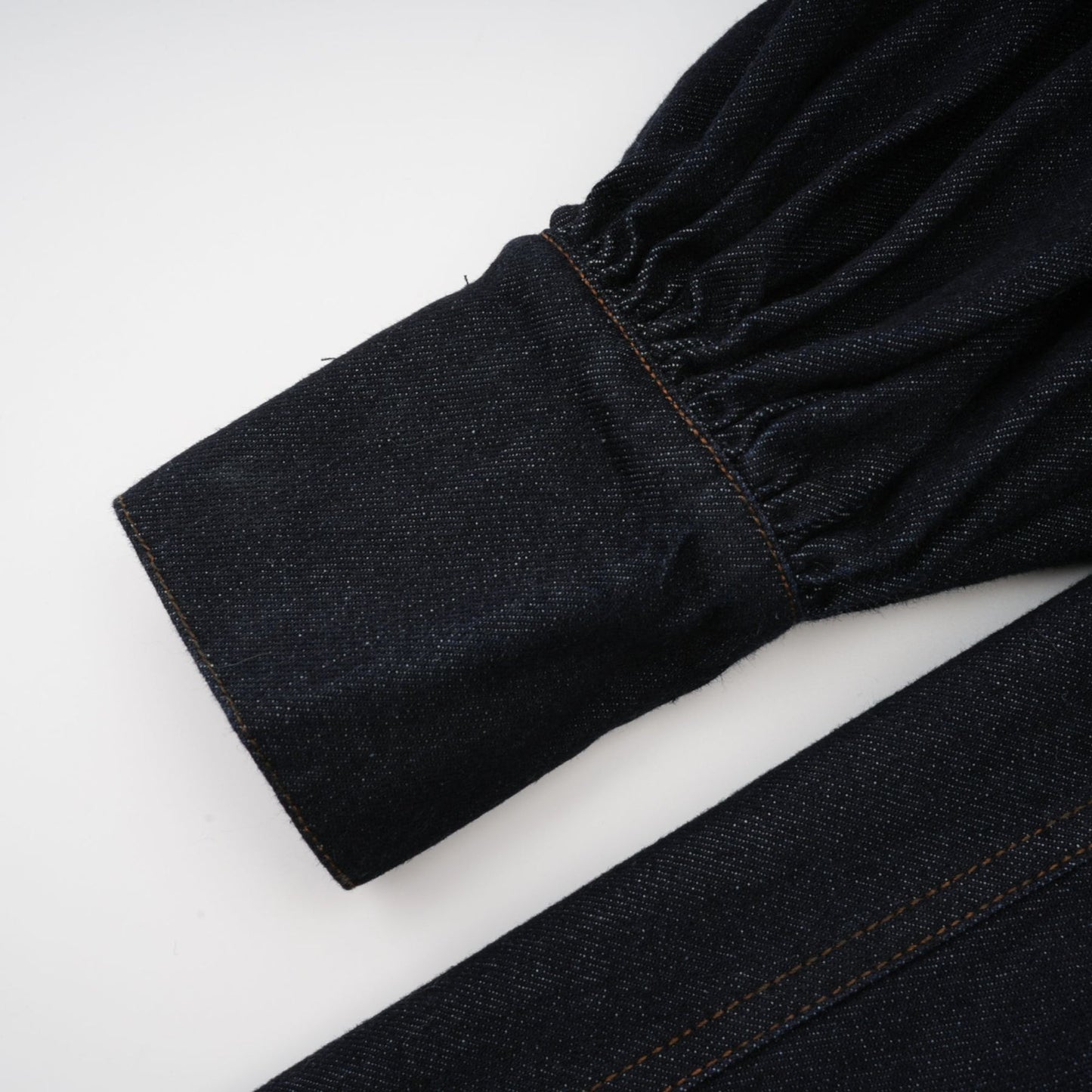 Mirabel darkblue contraststitch denim mini dress