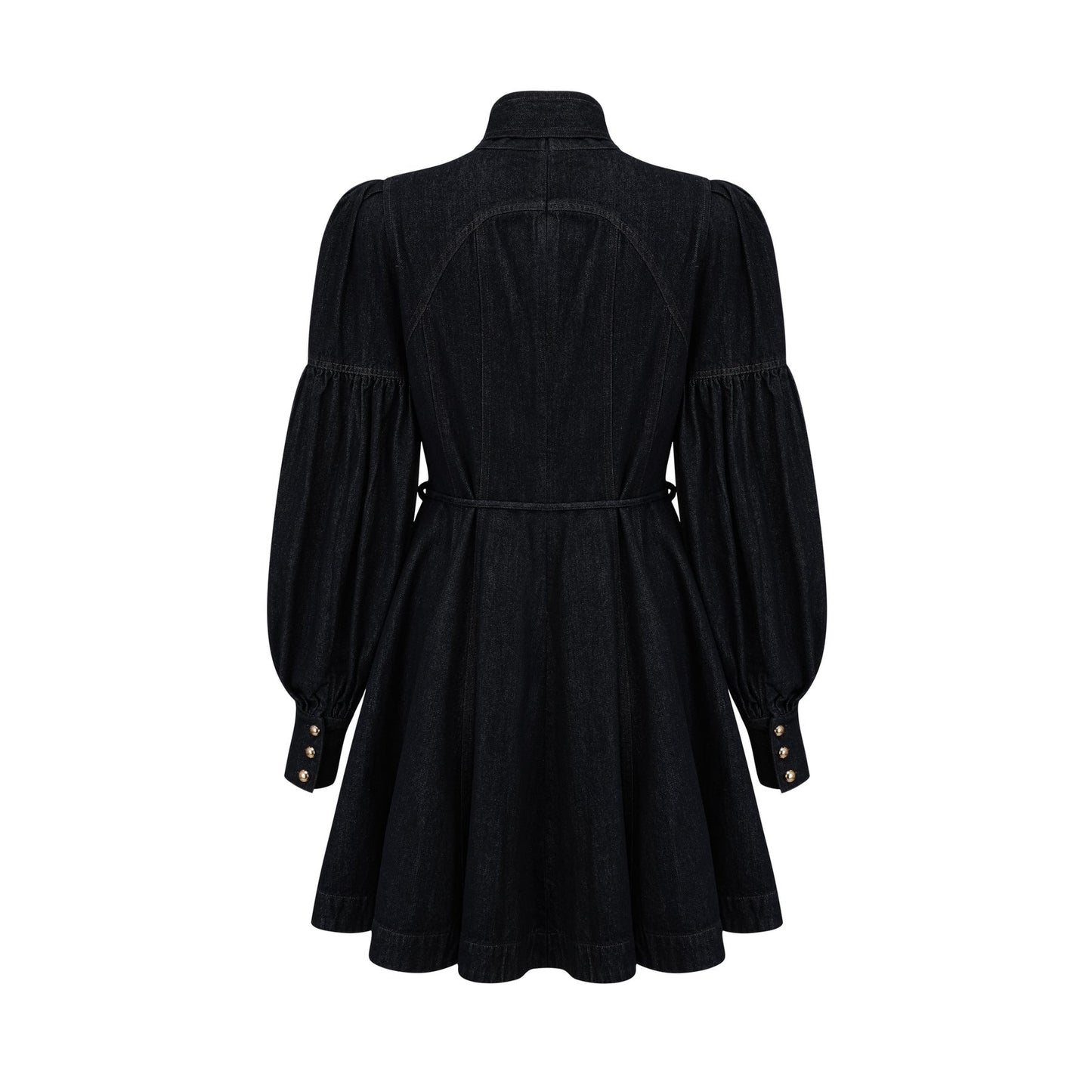Mirabel darkblue contraststitch denim mini dress
