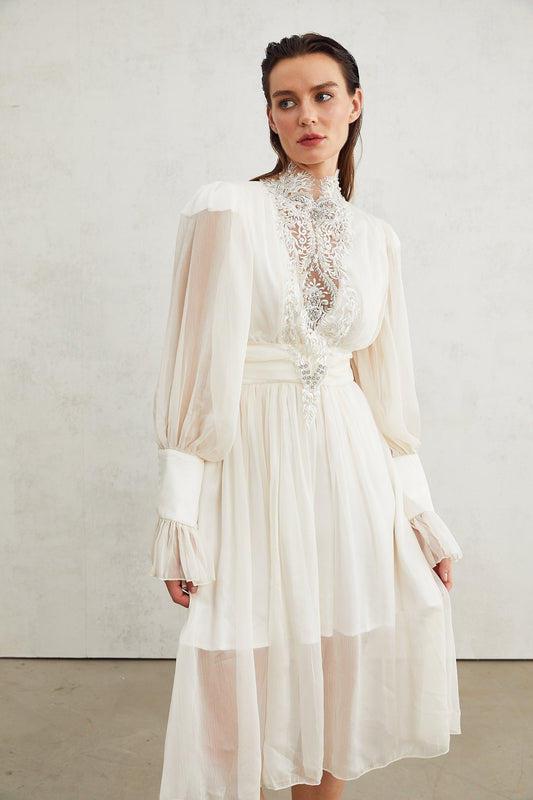 Mirage lacedetail embellished dress