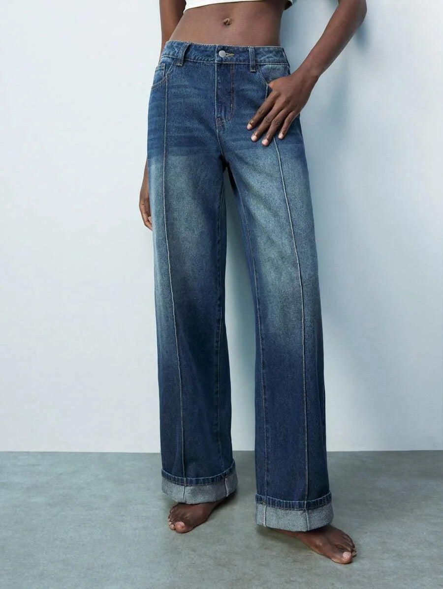 Modern Casual CloseFitting MidWaist Womens Jeans Fashion Classic Versatile SpringSummer Western