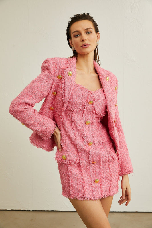 Morgane embossedbuttons tweed jacket