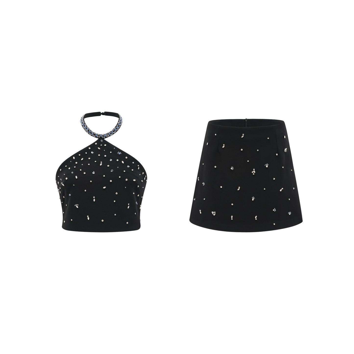 Nadine embellished top skirt matching set