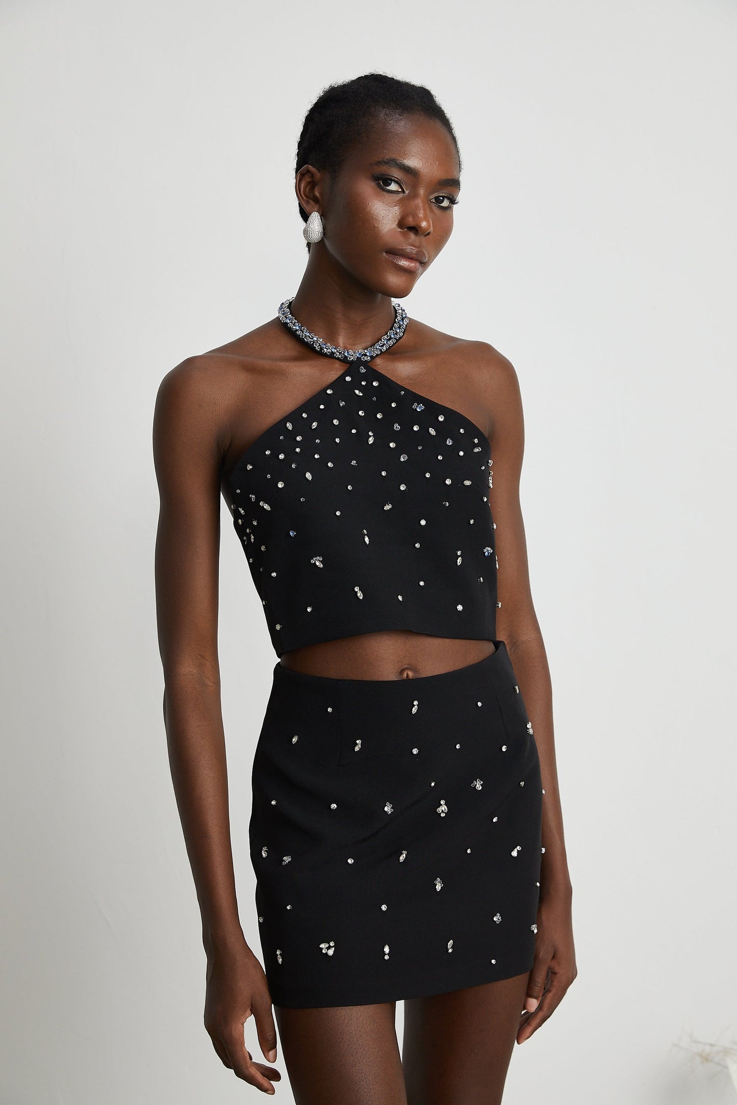 Nadine embellished top skirt matching set