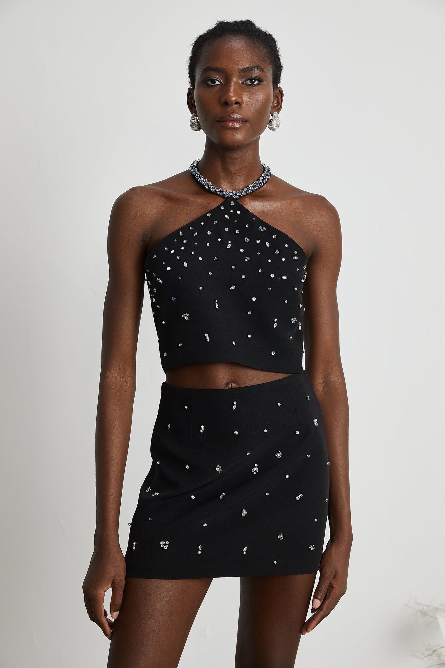 Nadine embellished top skirt matching set