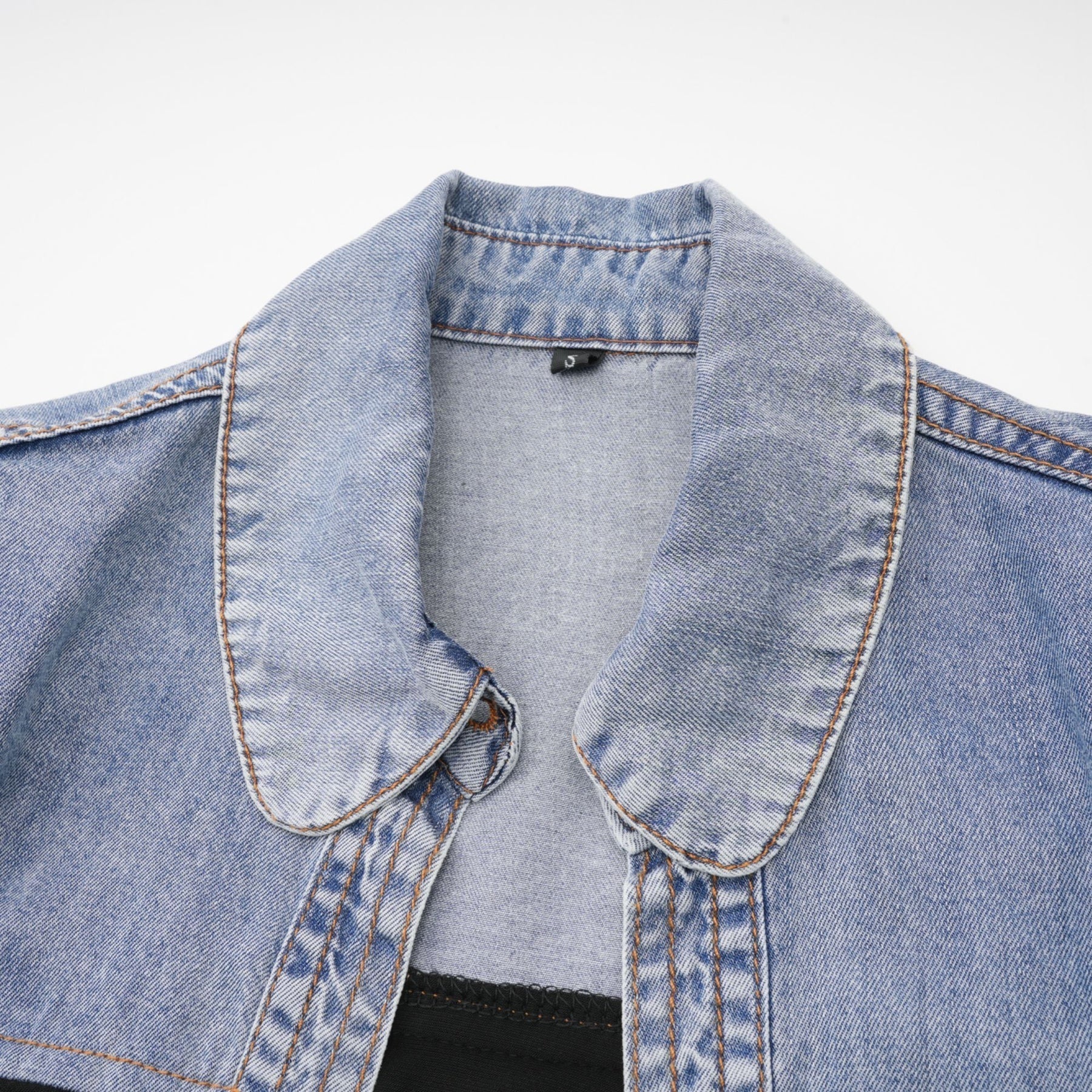 Nala jerseypanelled denim top  skirt matching set