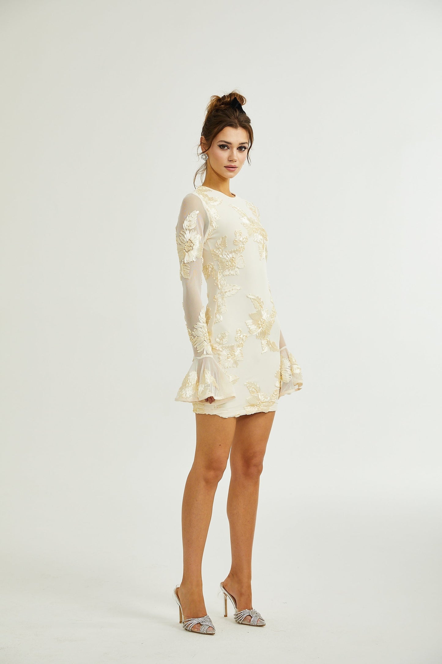 Nalini floralembroidery openback dress