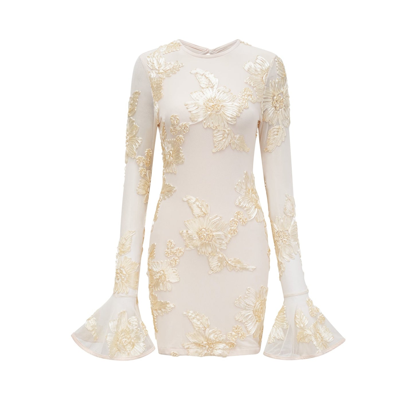 Nalini floralembroidery openback dress