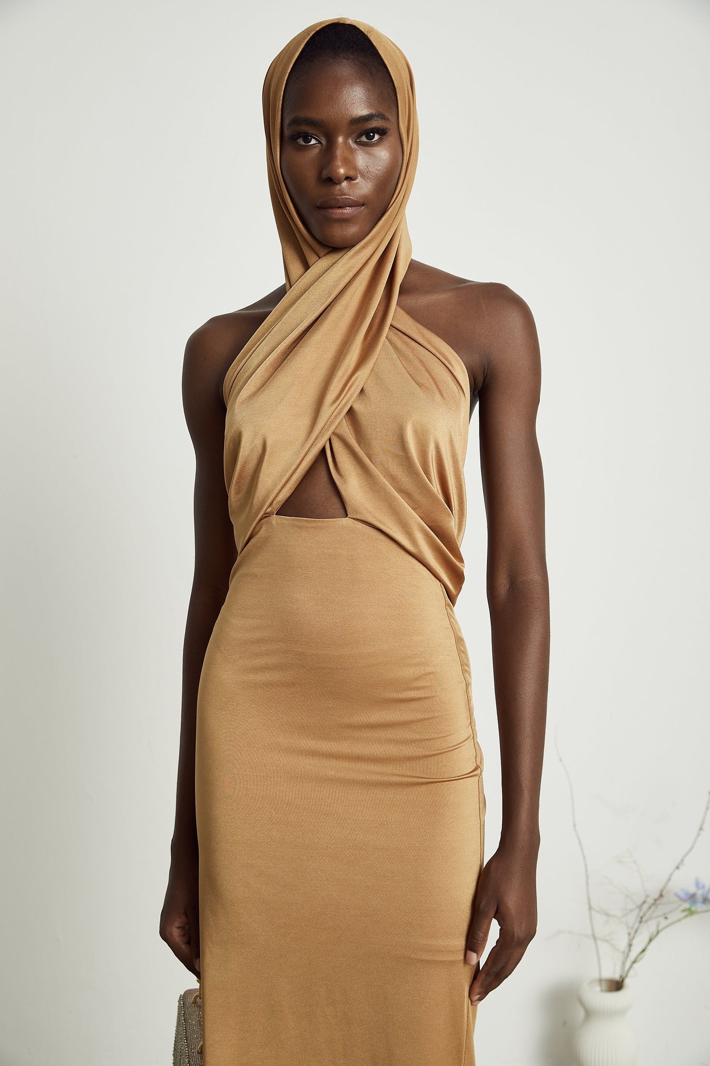 Neri hooded cutout maxi dress