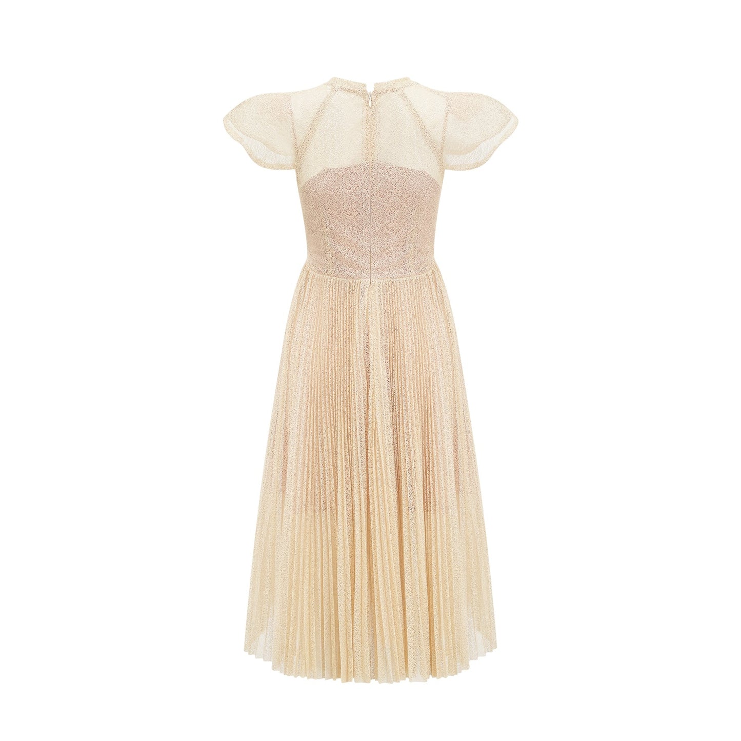 Nerissa embroidered pleated midi dress