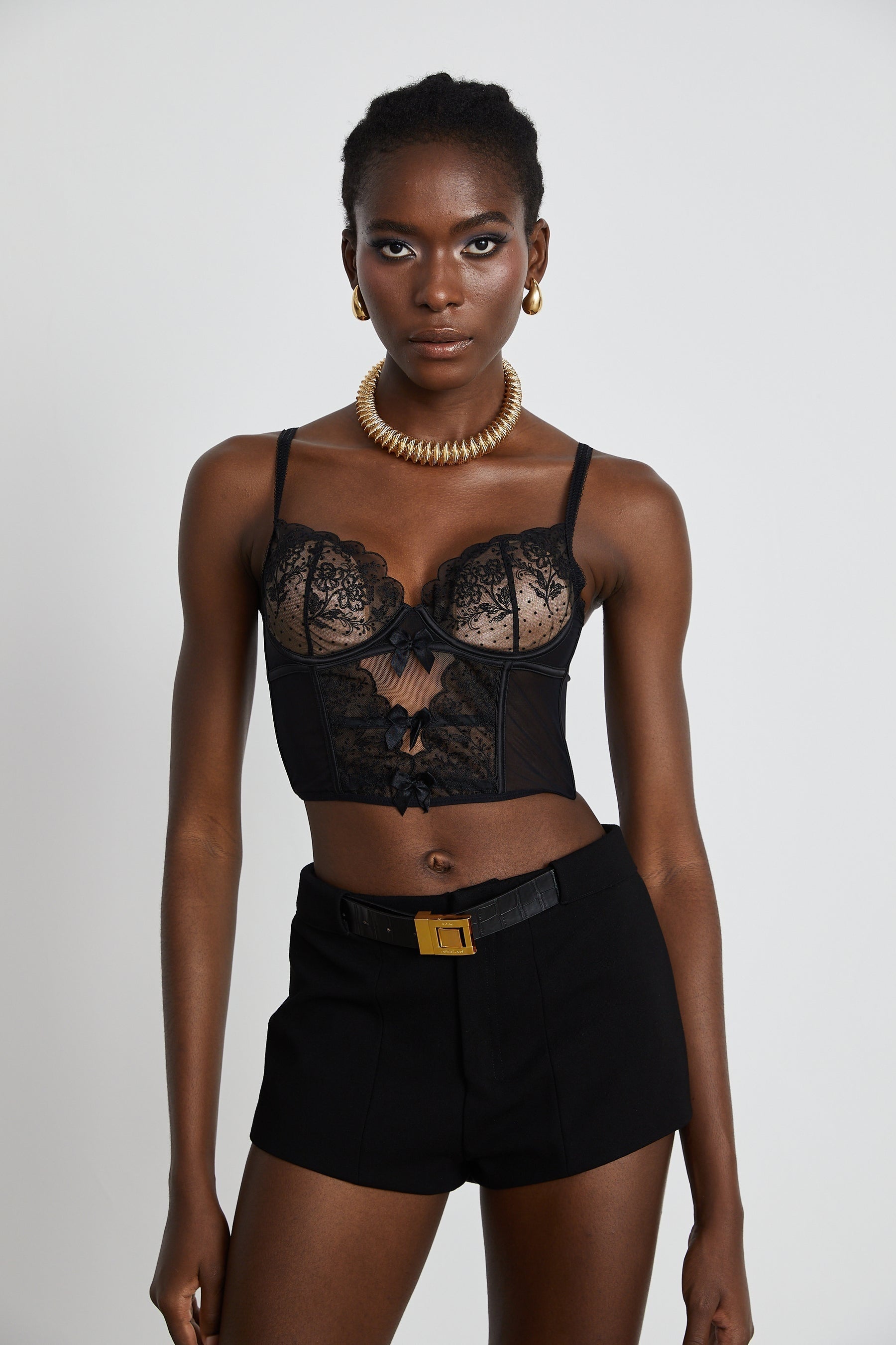 Noémie lacedetail mesh vest top