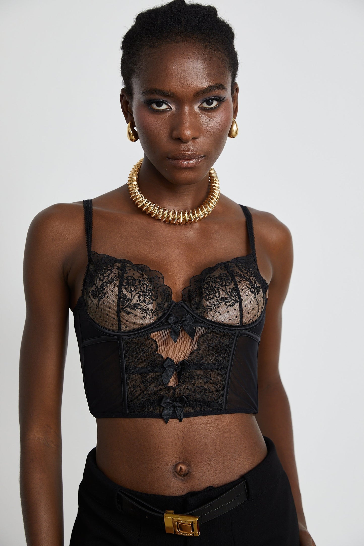 Noémie lacedetail mesh vest top