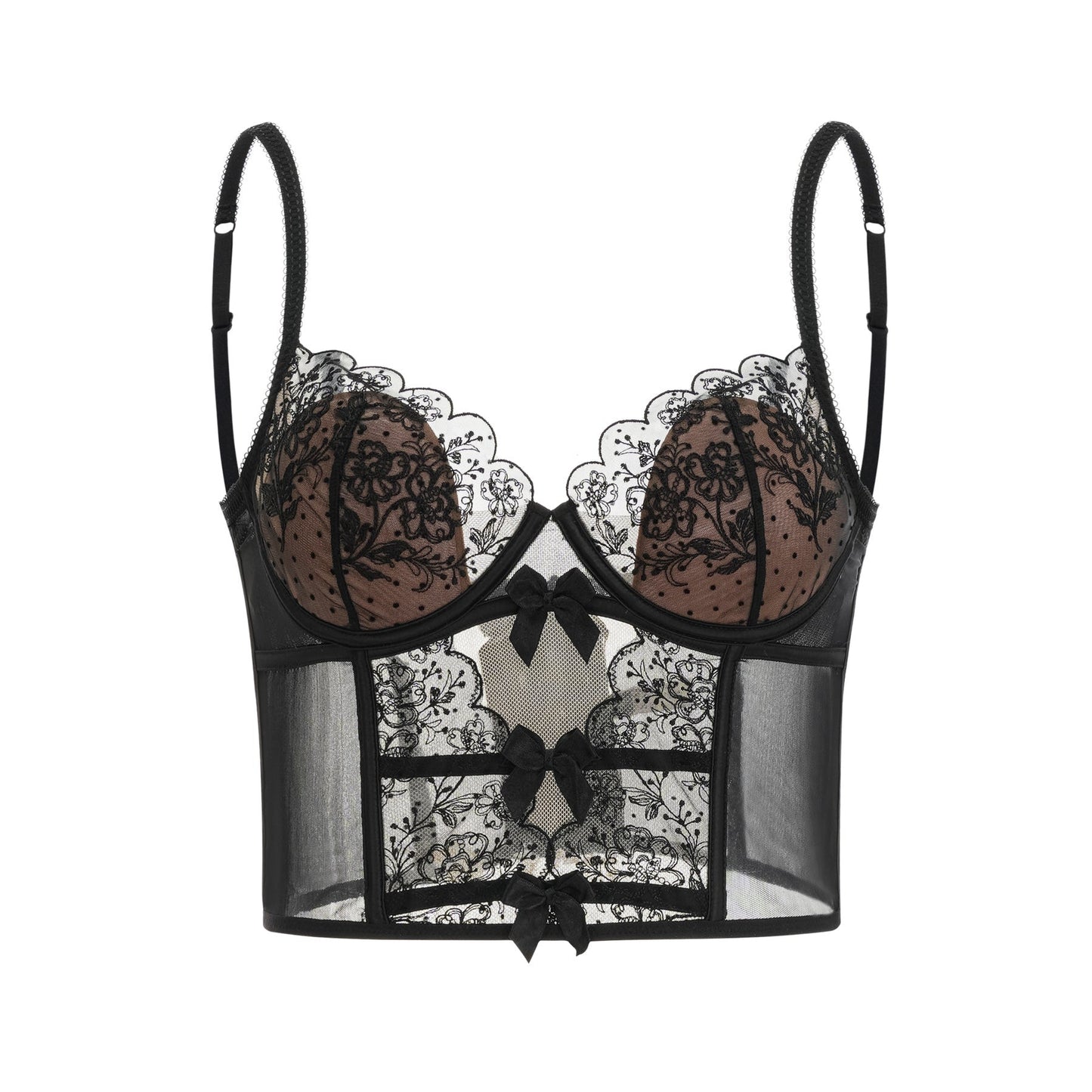 Noémie lacedetail mesh vest top