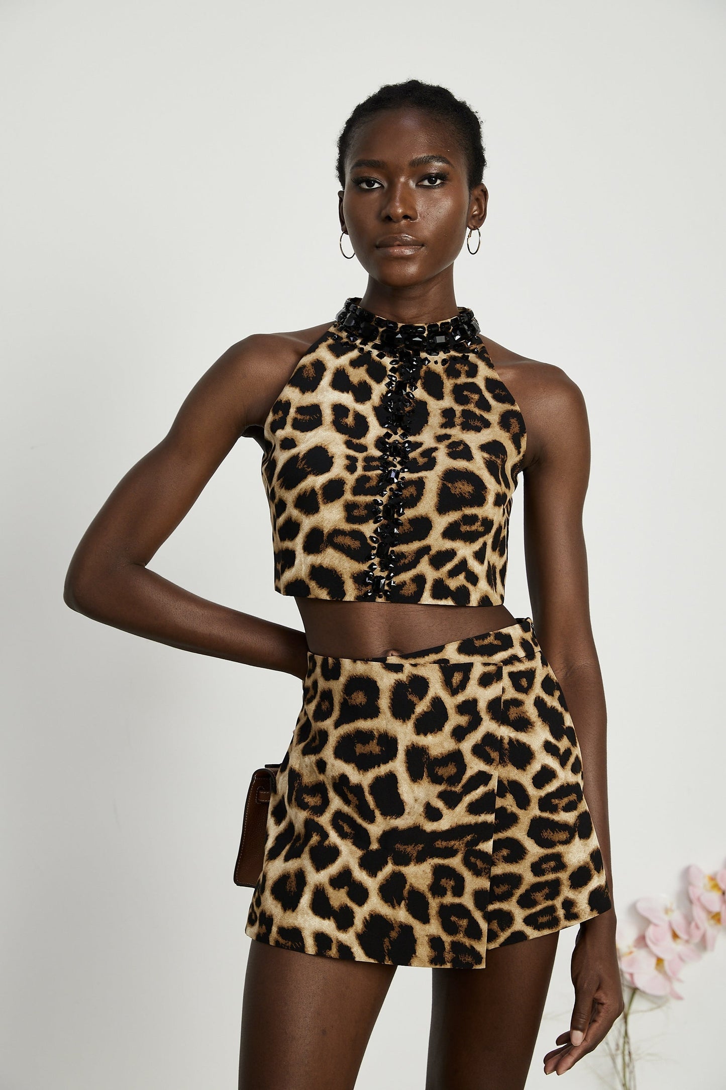 Noémie leopardprint top skirt matching set