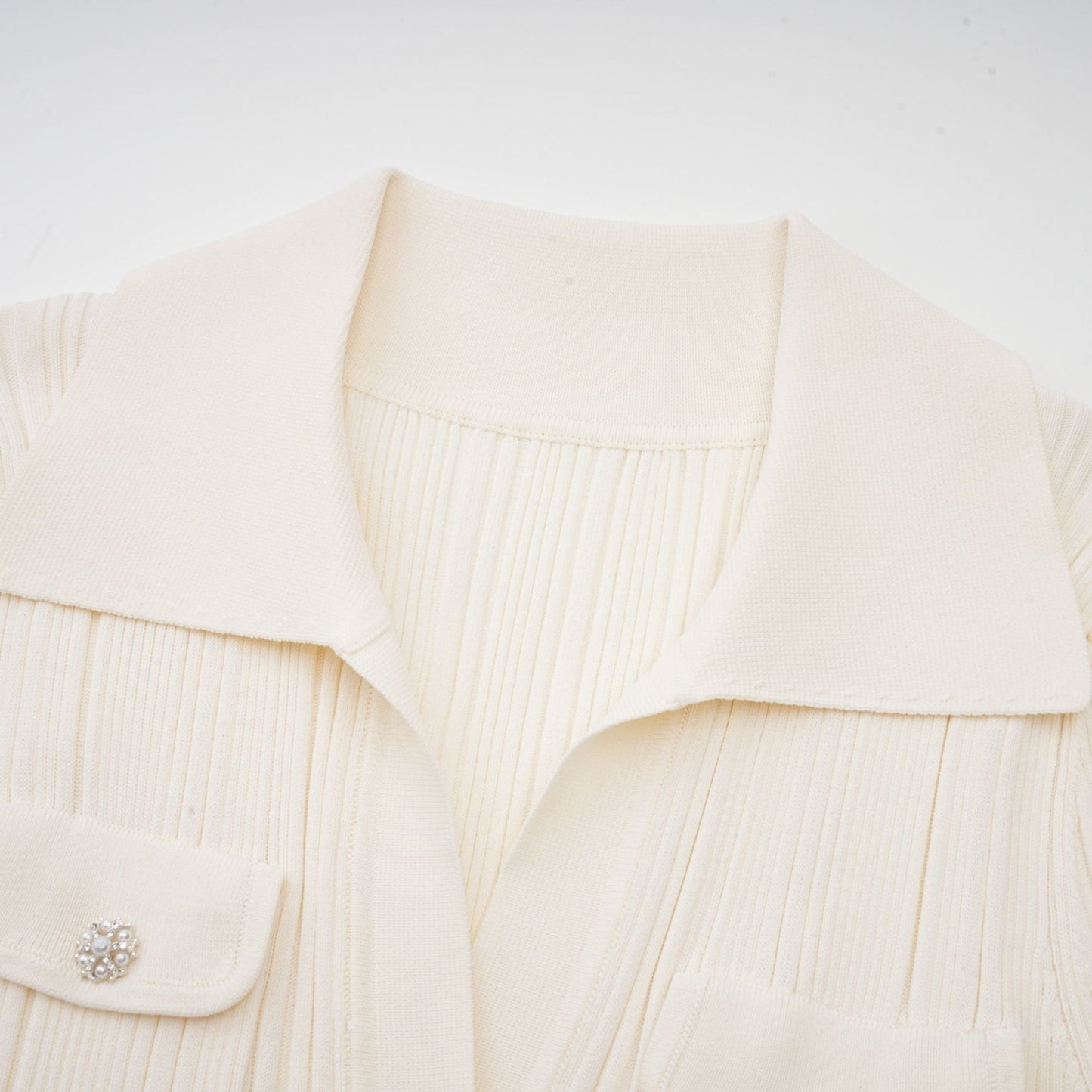 Nouria white mermaidhem knit midi dress