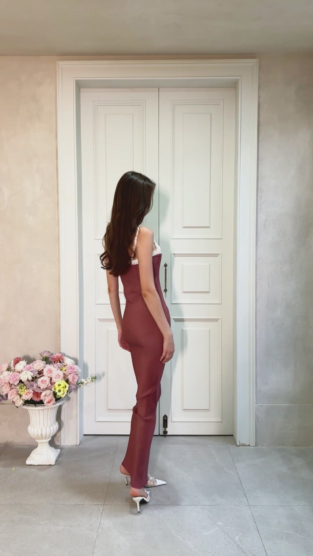 Octavie Purple Pleated Corset Maxi Dress