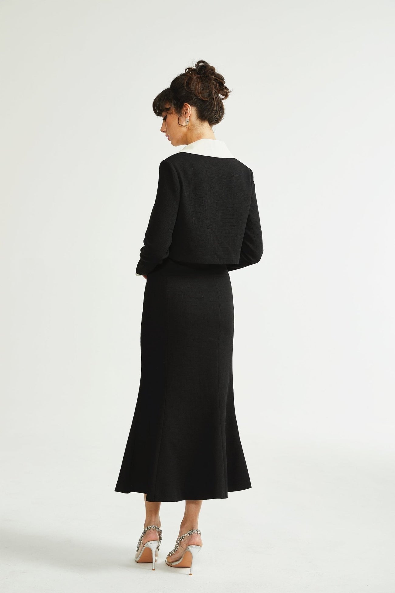 Odile black jacket skirt matching set