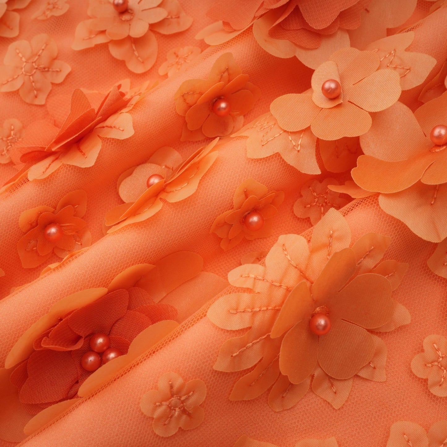 Orphée orange fauxflower mini dress