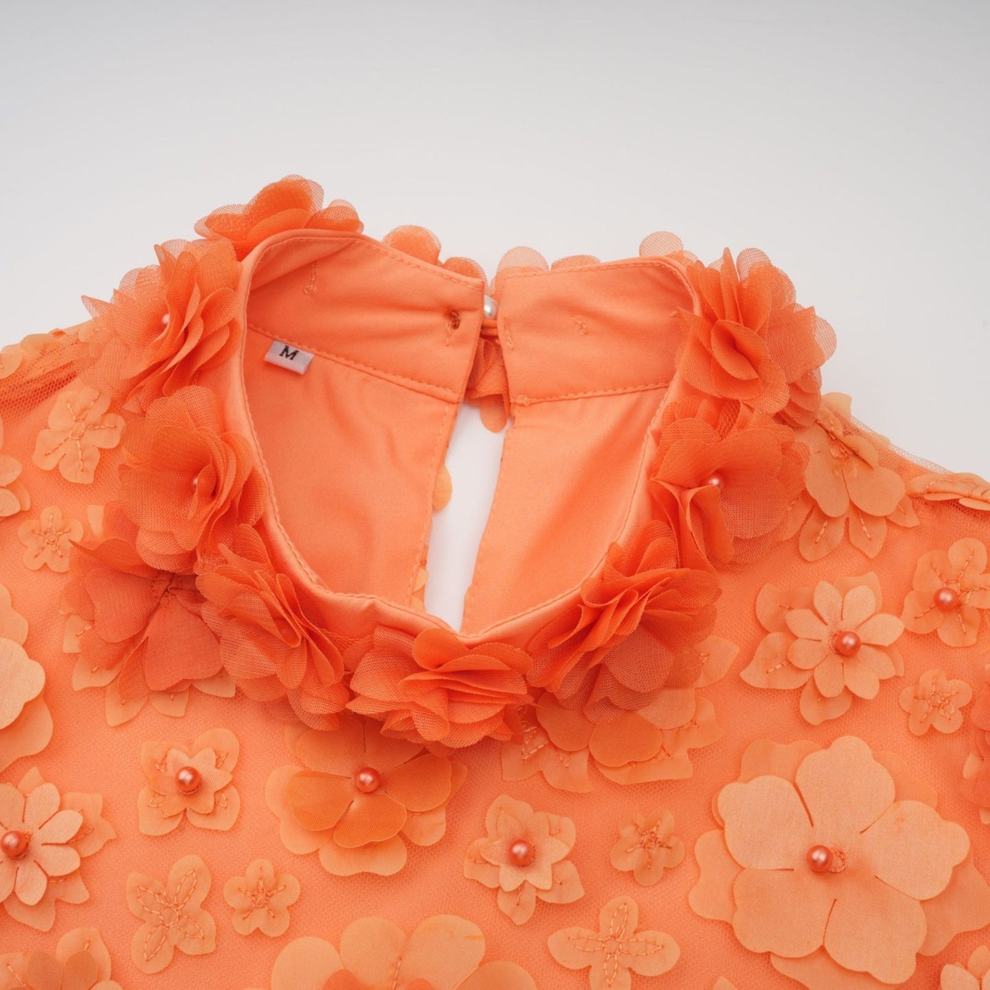 Orphée orange fauxflower mini dress