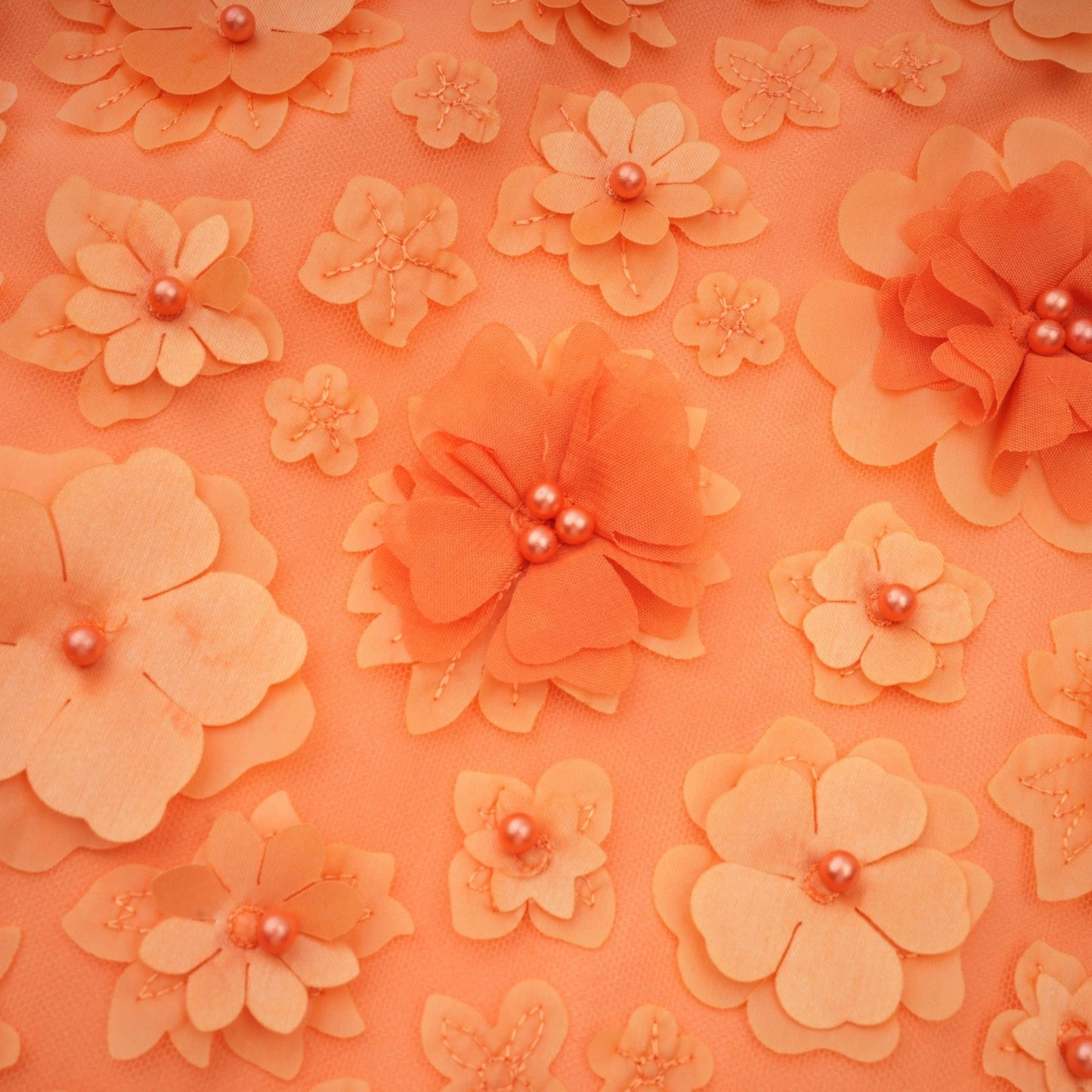 Orphée orange fauxflower mini dress