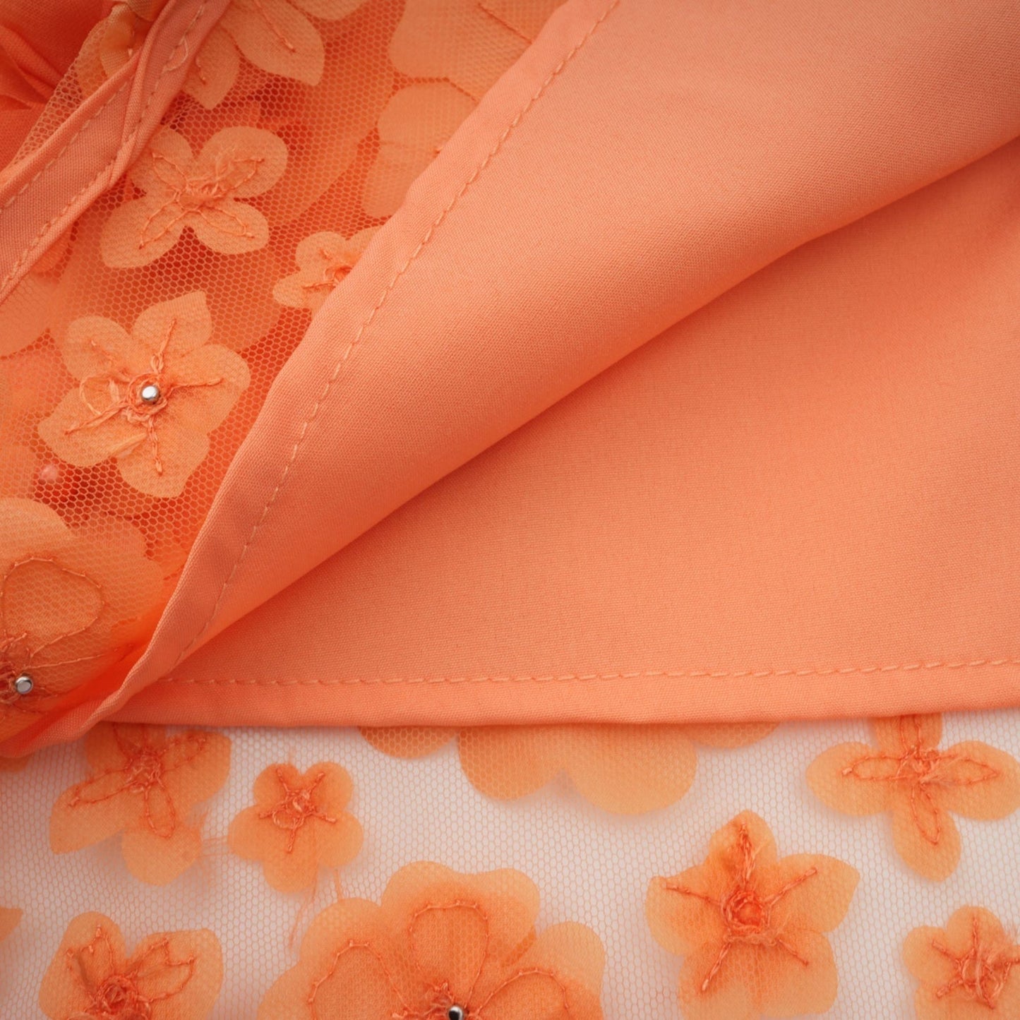 Orphée orange fauxflower mini dress
