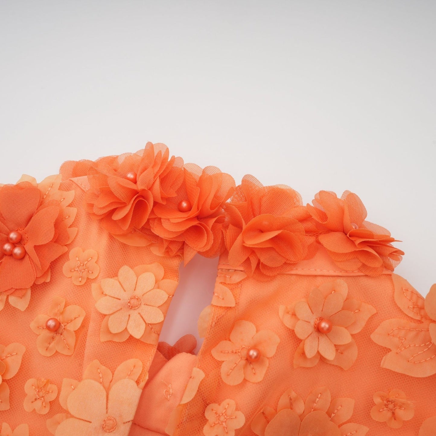 Orphée orange fauxflower mini dress