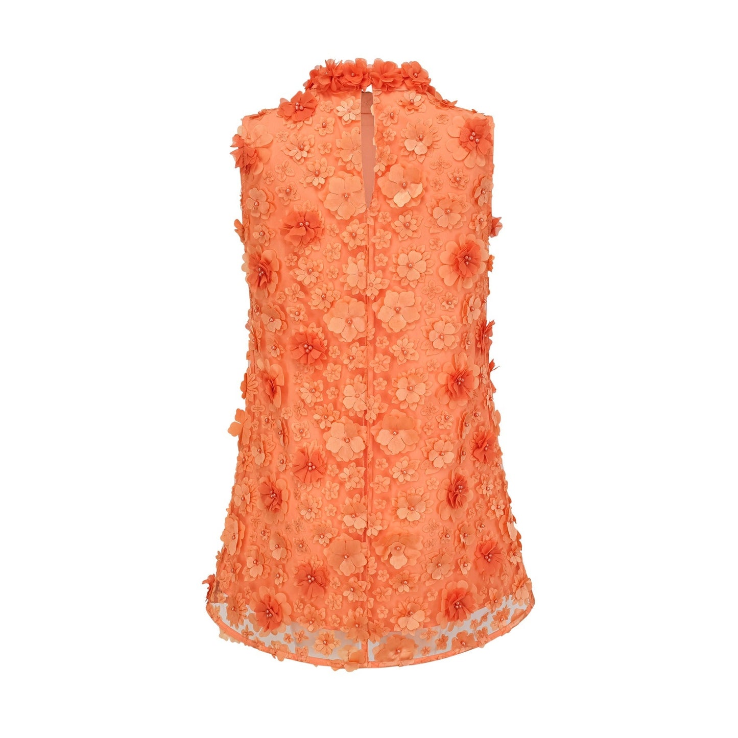 Orphée orange fauxflower mini dress