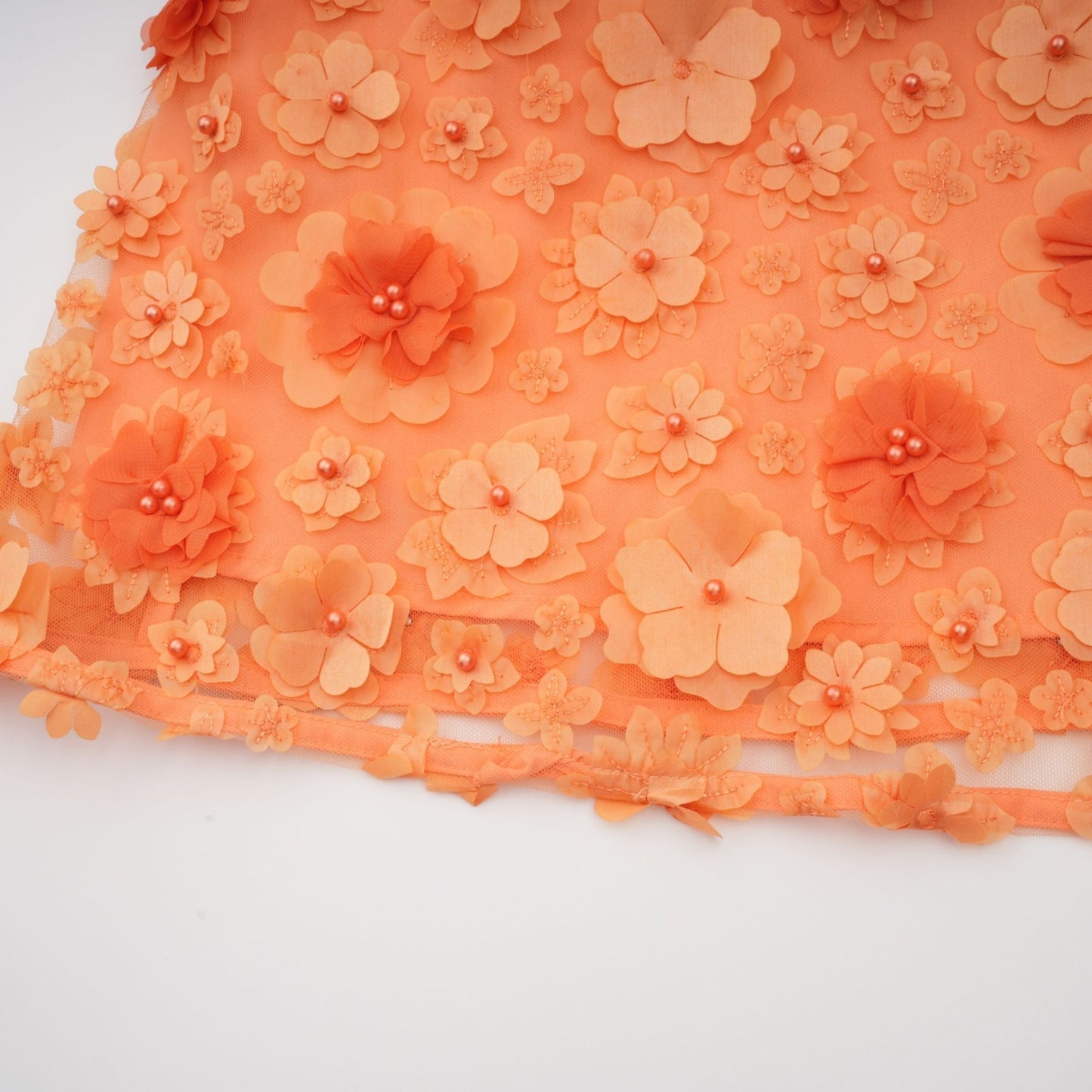 Orphée orange fauxflower mini dress