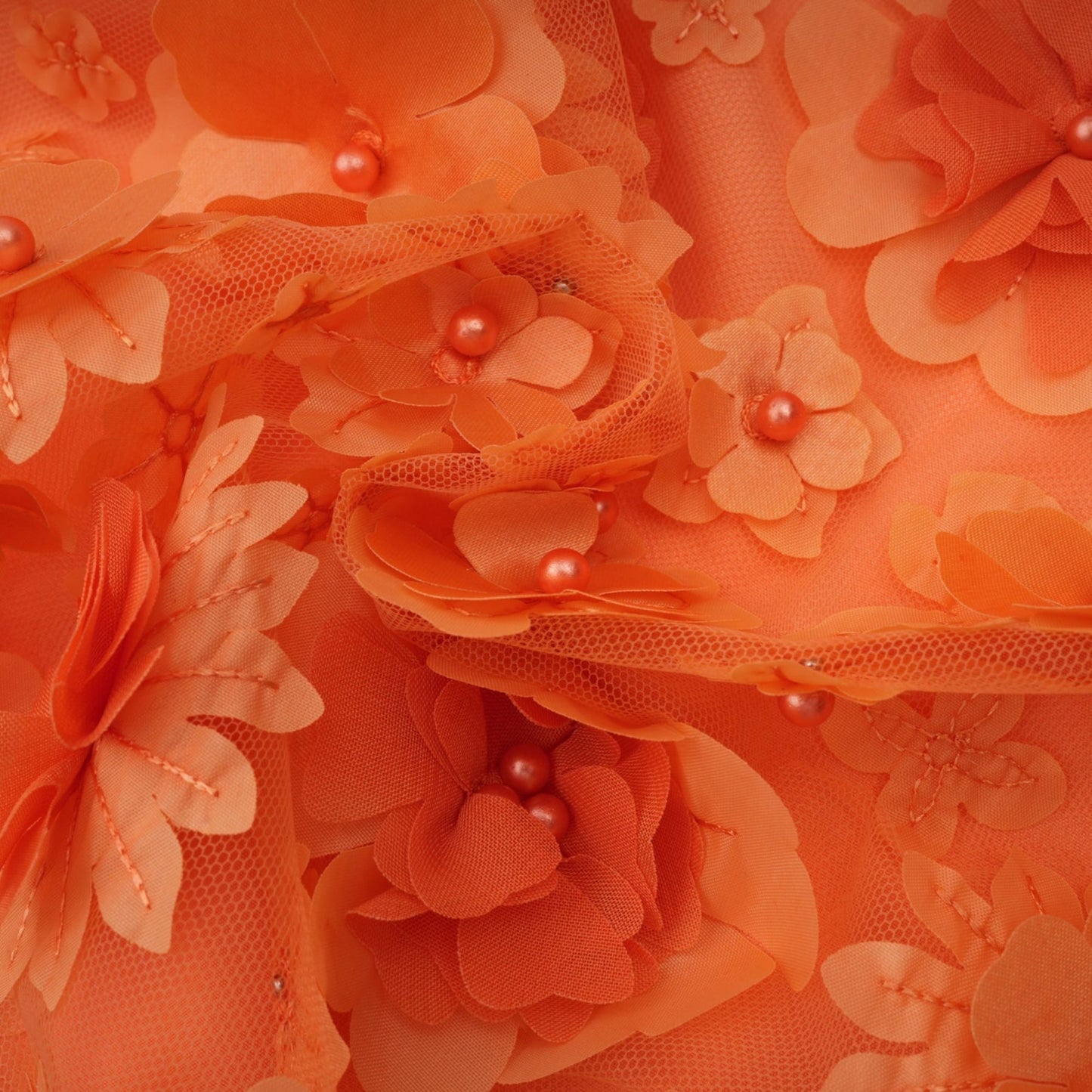 Orphée orange fauxflower mini dress