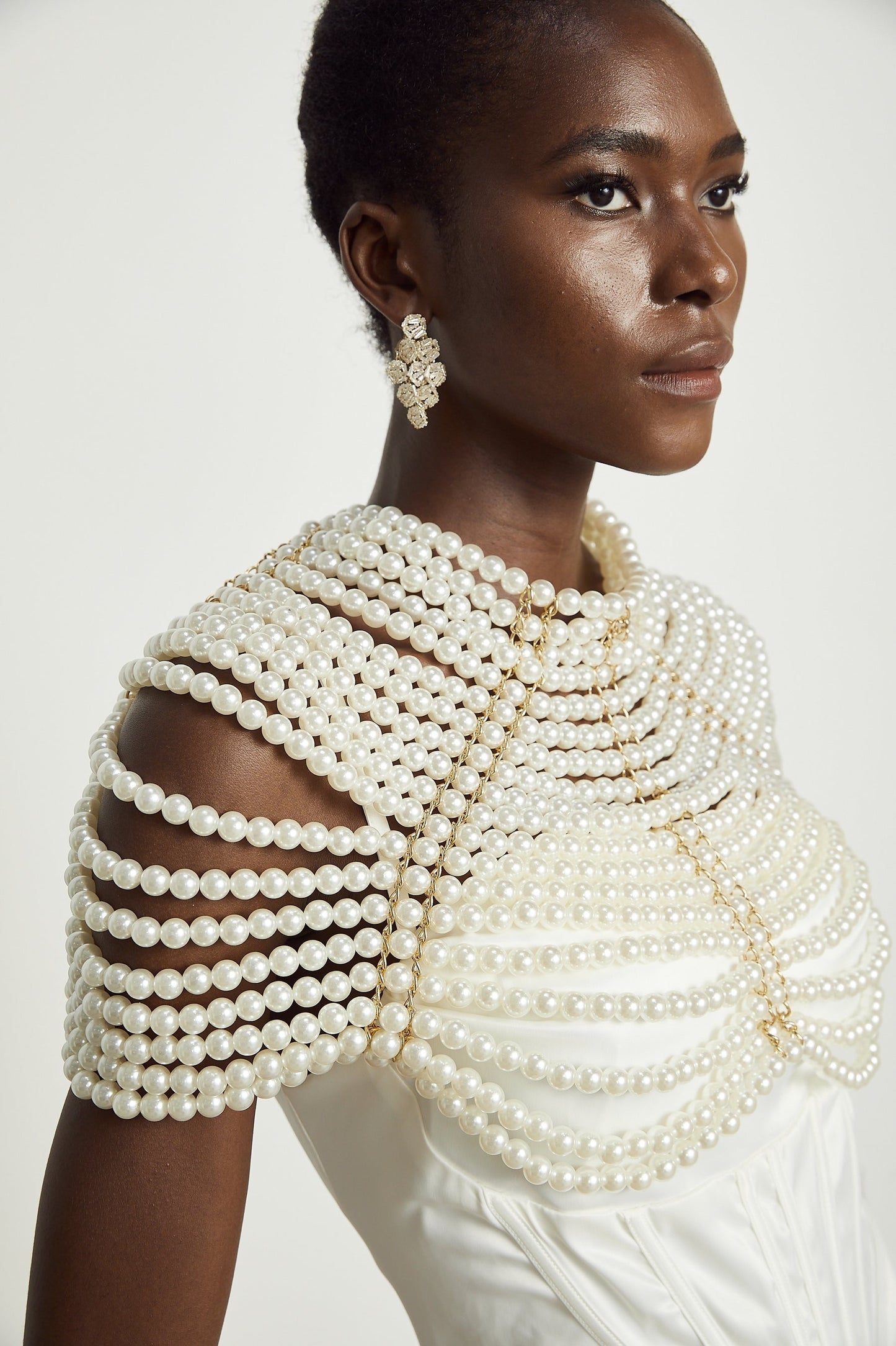 Pauline fauxpearl shawl