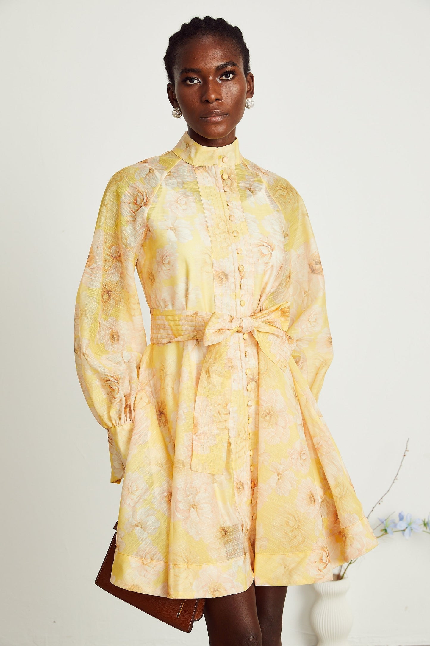 Pénélope floralprint belted mini dress