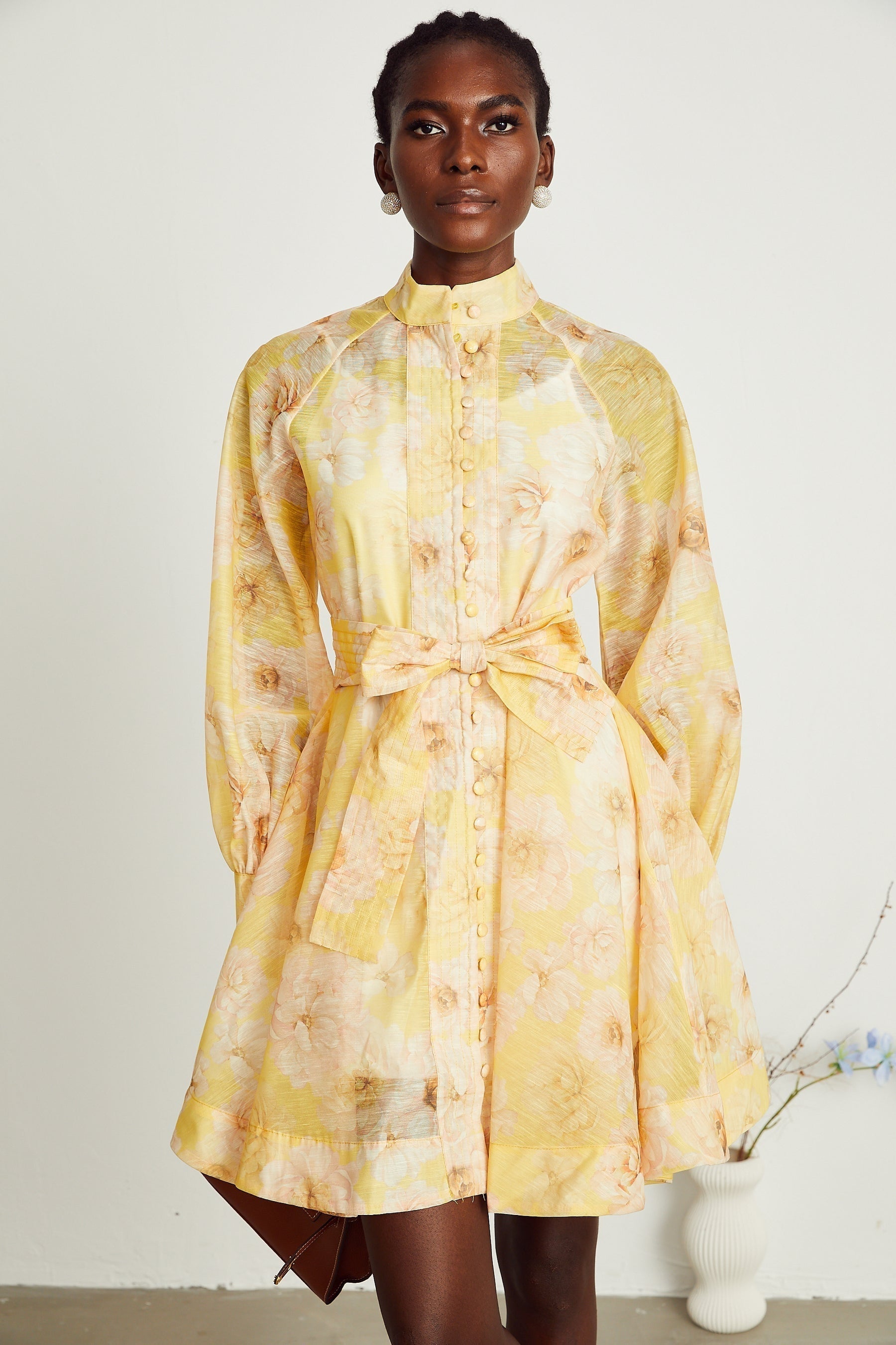 Pénélope floralprint belted mini dress