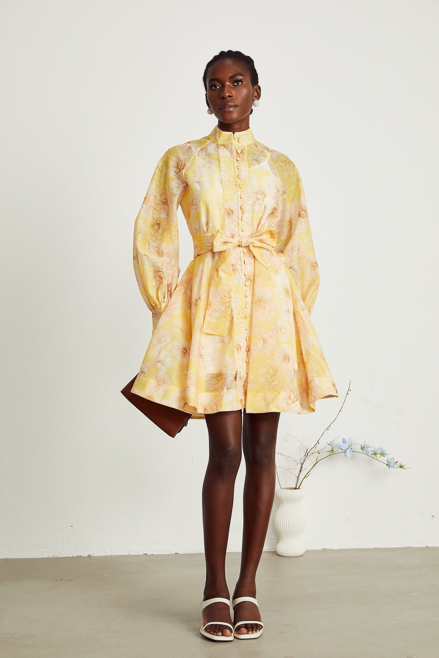 Pénélope floralprint belted mini dress